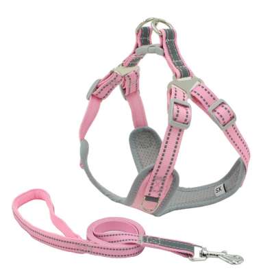 Pet Products Polyester Sublimation 3M Reflective No Pull Dog Harness Custom Logo Wholesale Dog Leash With Safety Seat Belt